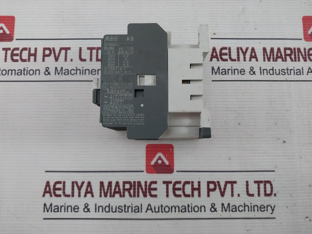 Abb A9-30-10 Contactor 220-230V 50Hz 600Vac A600 P300 75C Awg10-18
