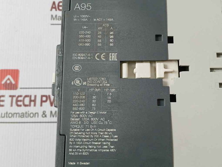 Abb A95-30 Contactor 5Ma-24Vdc 110-120V 60Hz