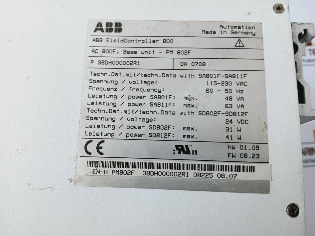 Abb Ac 800F Field Controller Fieldbus Module 10Stp 115-230Vac 60-50Hz