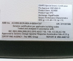 Abb Ach550-bcr-045A-4+B058+F267 Variable Frequency Drive (Vfd) 44A 380-480Vac