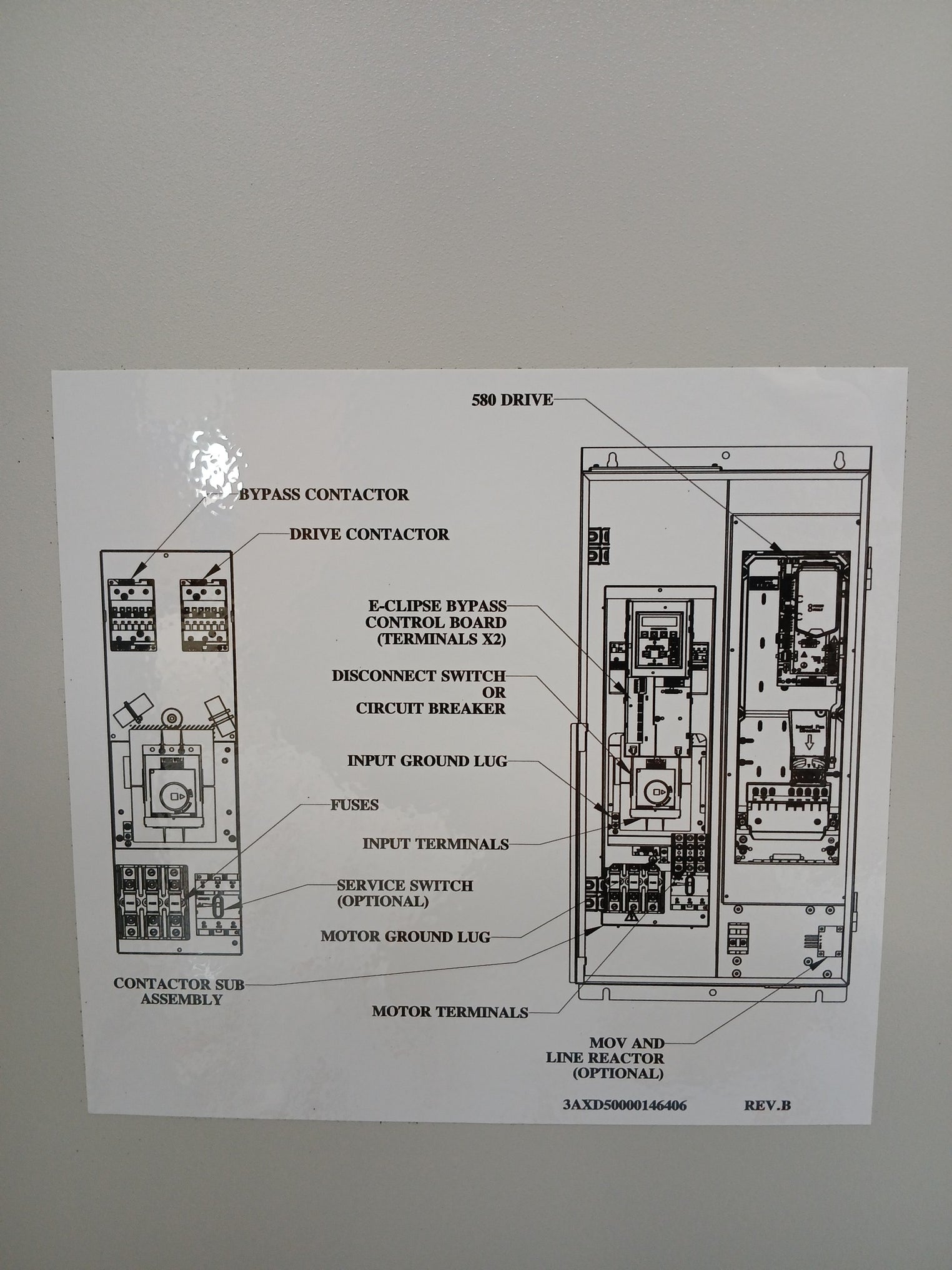 Abb Ach580-bcr-034A-4+J429 Hvac Enclosed Industrial Control Panel V2.15.0.4 34 A
