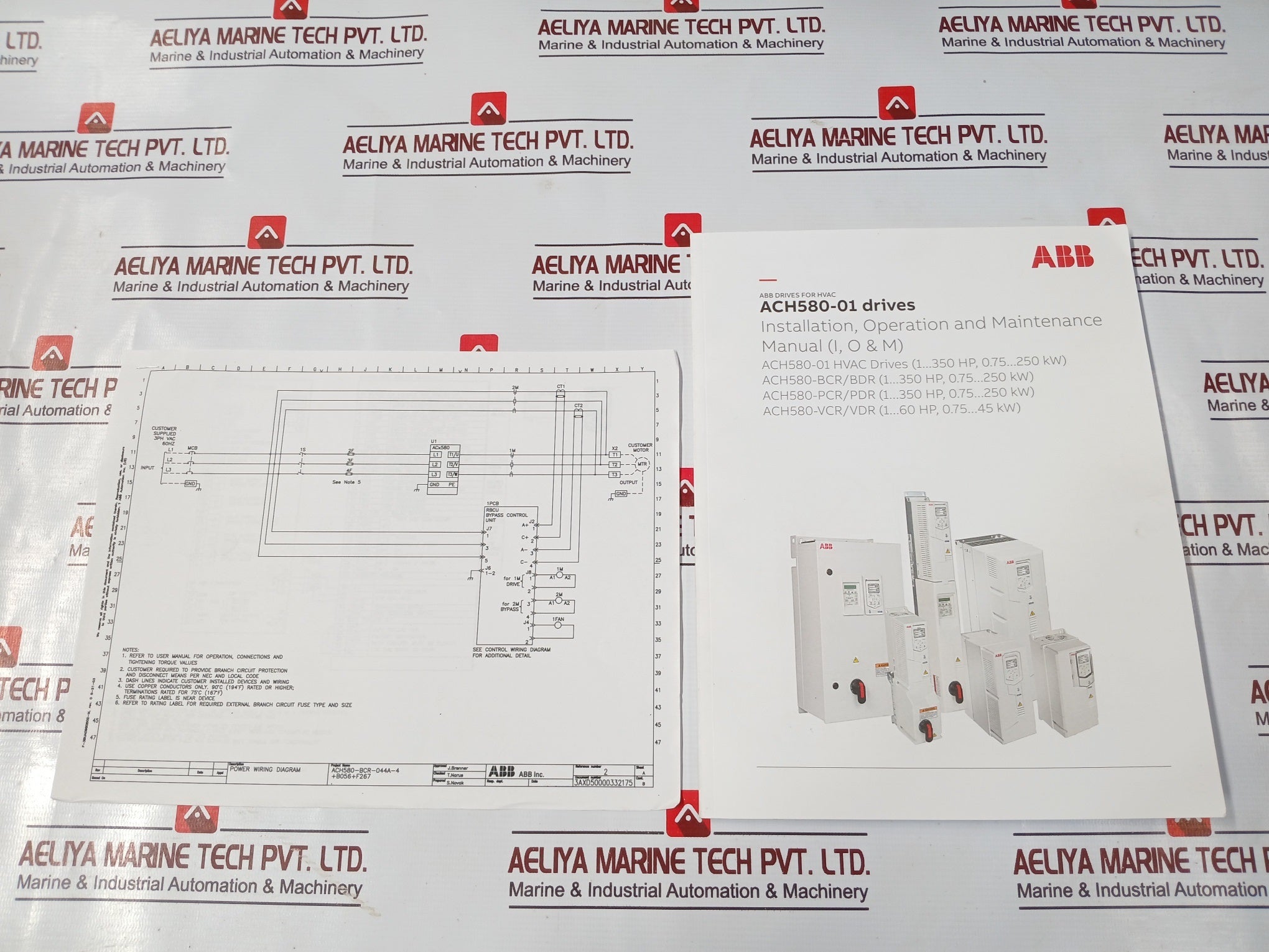 Abb Ach580-bcr-044A-4+B056+F267 Hvac Enclosed Industrial Control Panel 30 Hp 44A