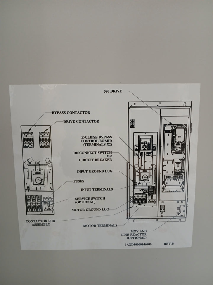 Abb Ach580-bcr-052A-4+B056+F267 Hvac Enclosed Industrial Control Panel 40 Hp 52A