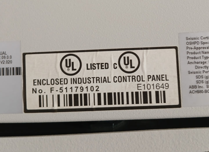 Abb Ach580-bcr-077A-4+E213+F267 Hvac Enclosed Industrial Control Panel Rev A