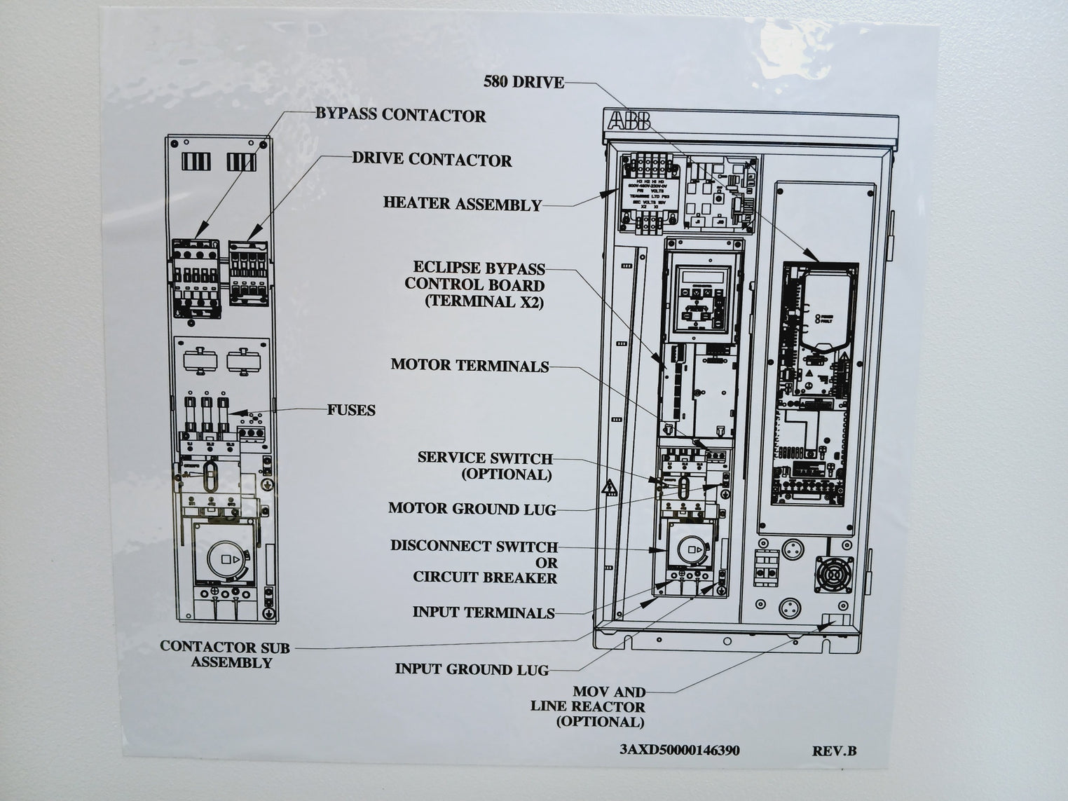Abb Ach580-bcr-10A6-2+B058 Bypass Variable Frequency Drive 208-240Vac Ul Type 3R