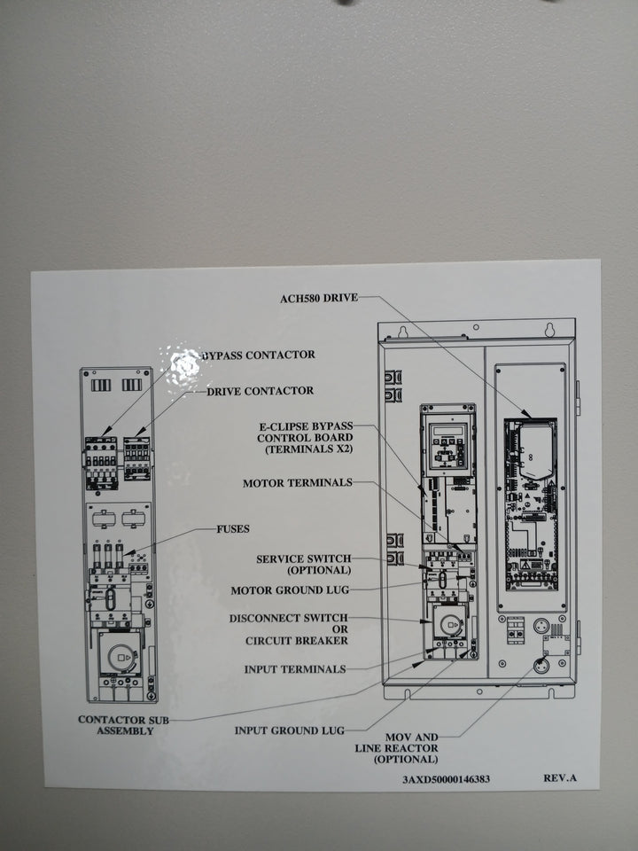 Abb Ach580-bdr-02A7-6+B056+E213+J429 Hvac Enclosed Industrial Control Panel 2 Hp