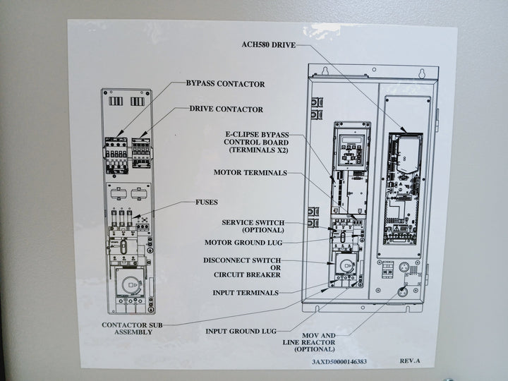 Abb Ach580-bdr-02A7-6+B056+E213+J429 Variable Frequency Drive With Bypass 600Vac