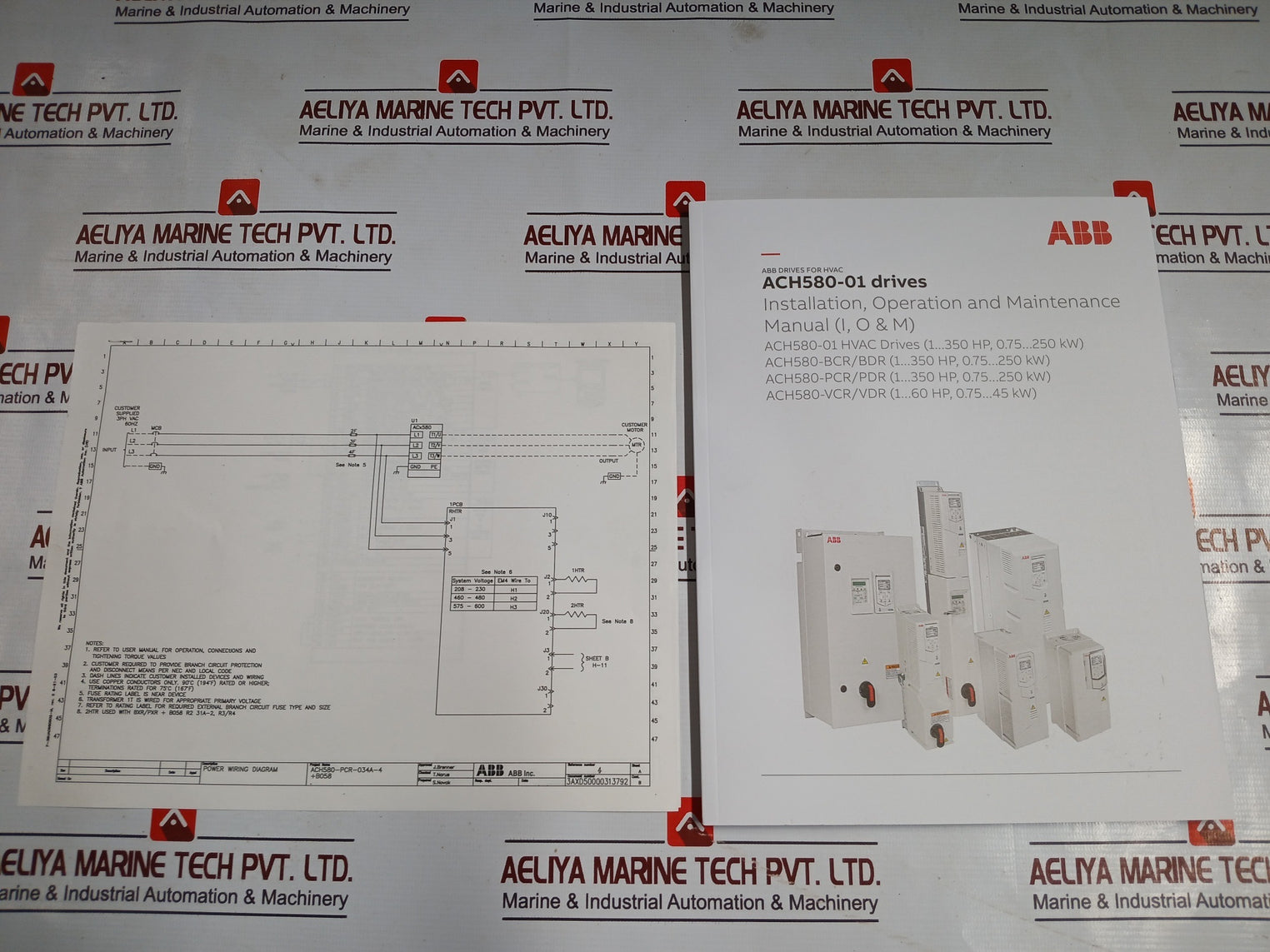 Abb Ach580-pcr-034A-4+B058 Hvac Enclosed Control Panel Ach-ap-h 100 Ka 34A 5.95