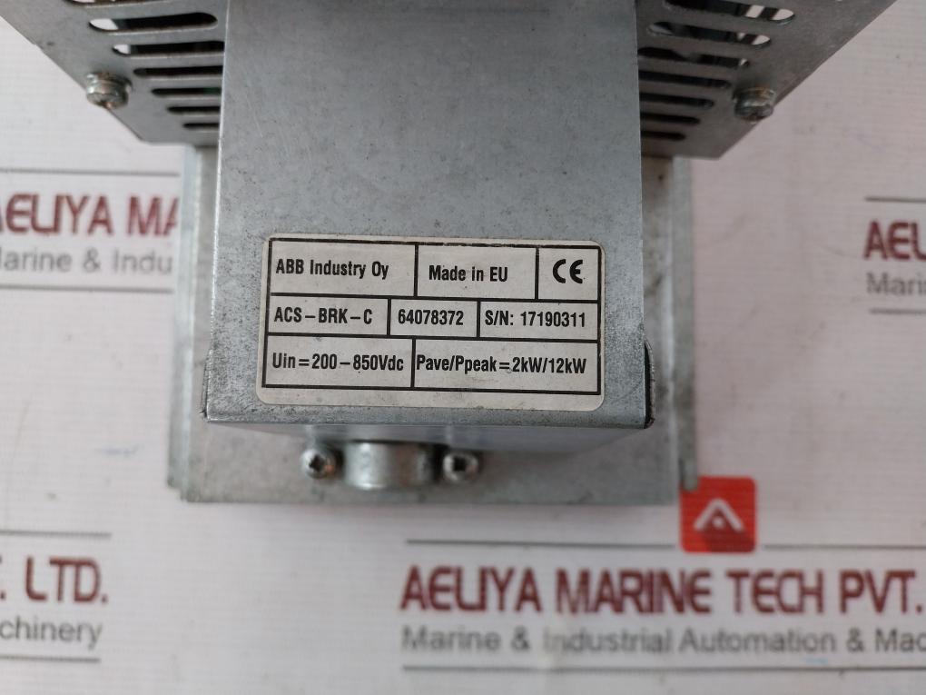 Abb Acs-brk-c Brake Chopper 64078372 Uslkg10N 200-850Vdc 2Kw/12Kw 10Mm2