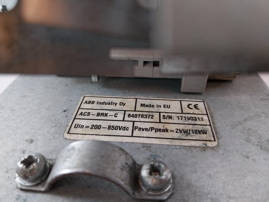 Abb Acs-brk-c Brake Chopper 64078372 Uslkg10N 200-850Vdc 2Kw/12Kw 10Mm2