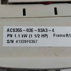 Abb Acs355-03e-03a3-4 3 Phase Variable Frequency Drive 400v/480v (not Working)