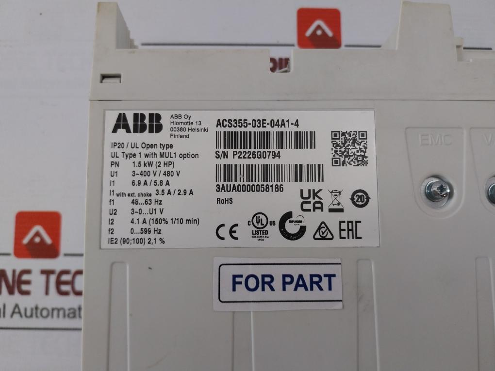 Abb Acs355-03E-04A1-4 Inverter Drive 3Aua0000058186,68436087