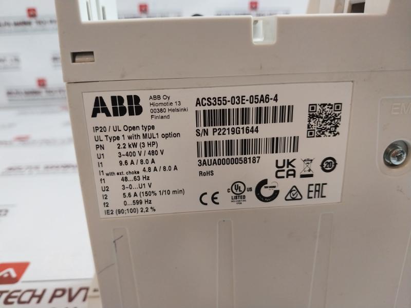 Abb Acs355-03E-05A6-4 Ac Inverter Drive 3Aua0000058187 2.2 Kw