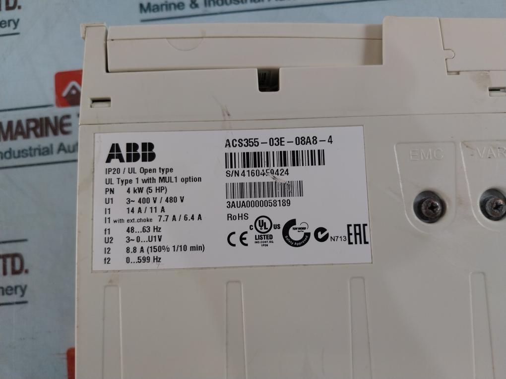 Abb Acs355-03E-08A8-4 Lv Ac Machinery Drive Module 3Aua0000058189