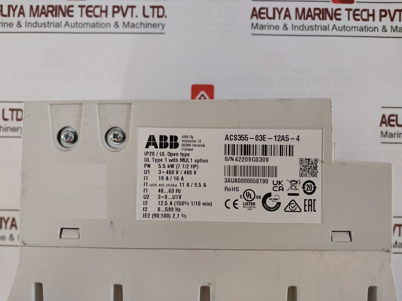 Abb Acs355-03E-12A5-4 Lv Ac Machinery Drive Module 19A/16A 48/63Hz