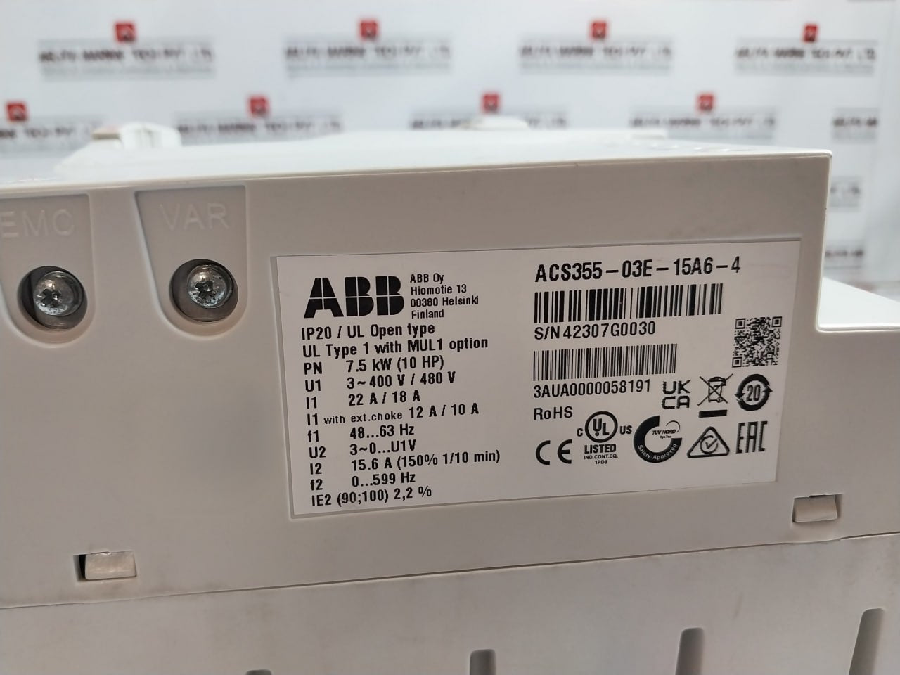 Abb Acs355-03E-15A6-4 Variable Frequency Drive 3Aua0000058191 7.5 Kw 22A/18A