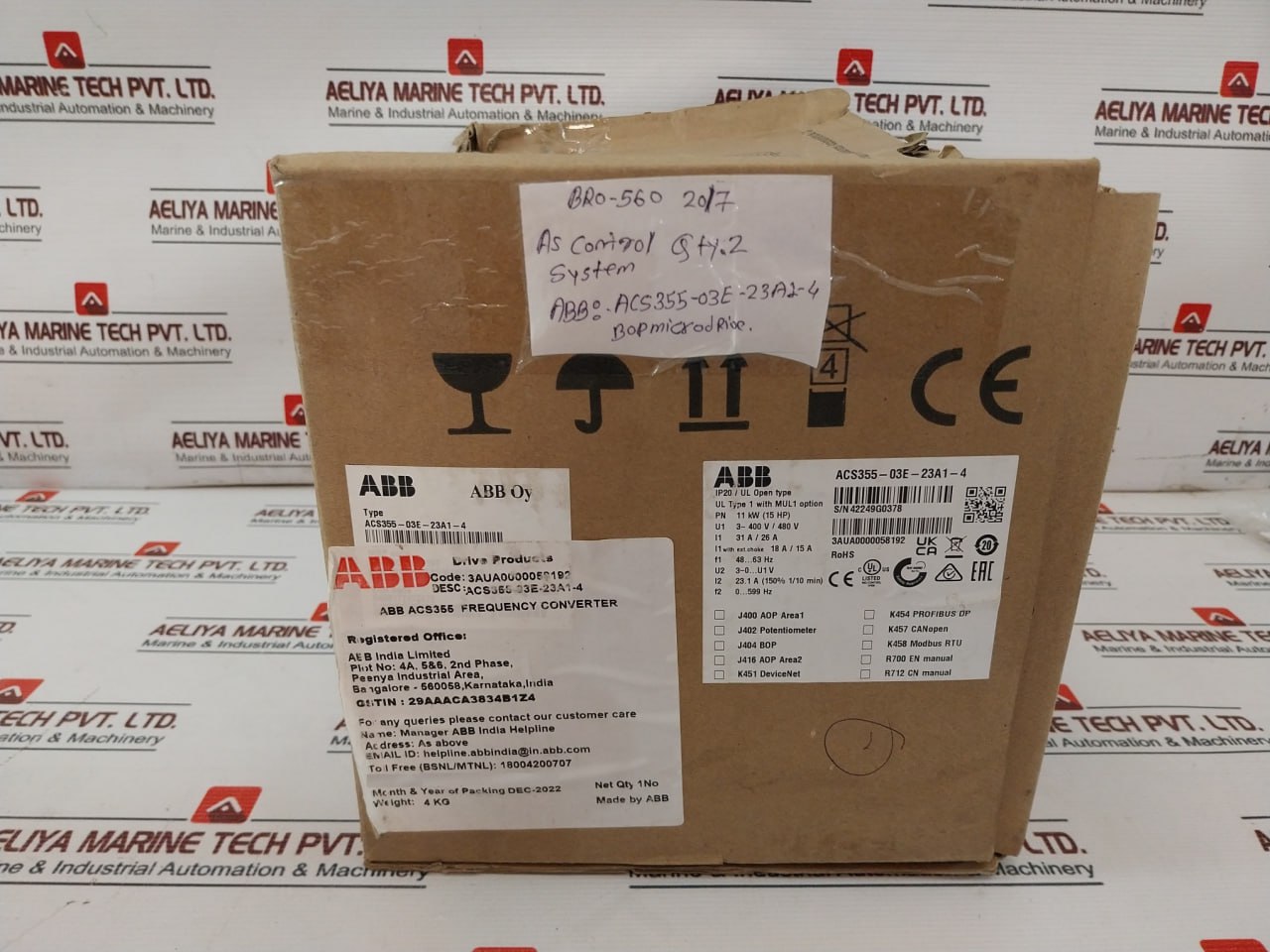 Abb Acs355-03E-23A1-4 Ac Inverter Drive 48-63Hz 30 Vdc A Br0-560