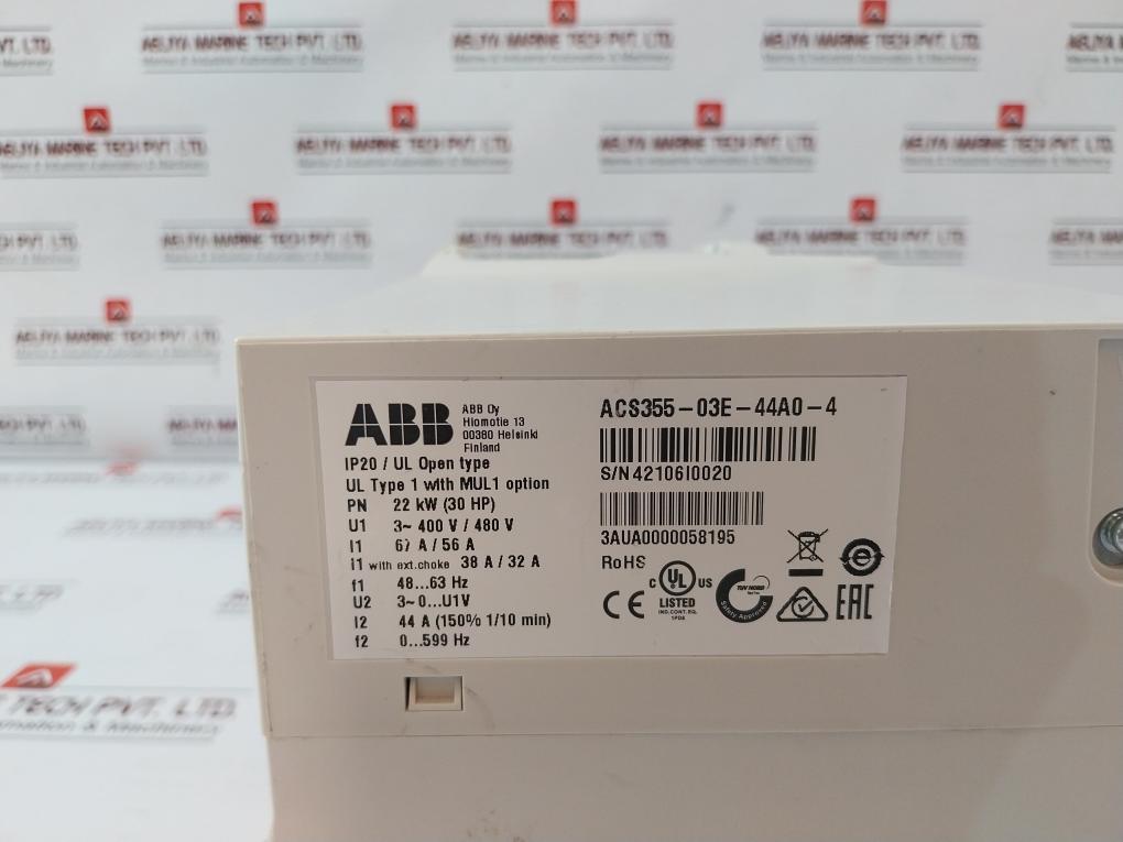 Abb Acs355-03E-44A0-4 Lv Ac Machinery Drive Module 30 Vdc