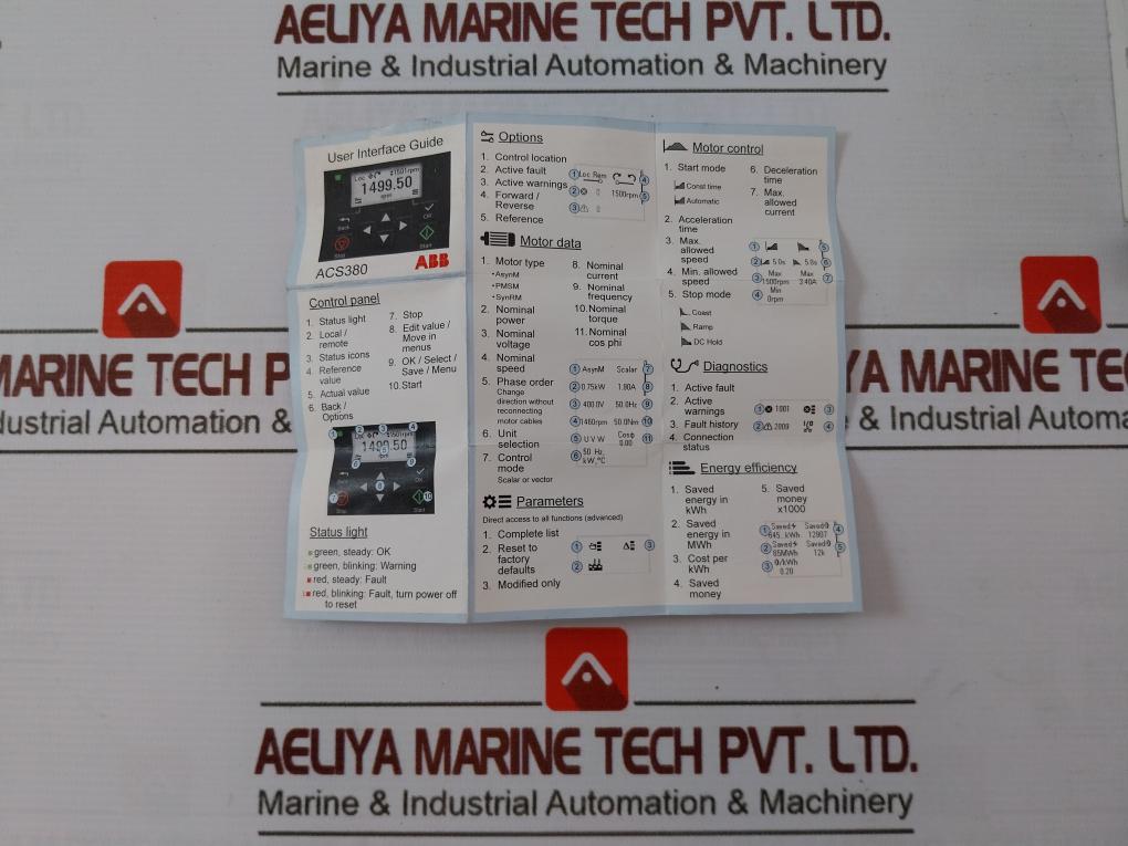 Abb Acs380-040S-07A2-4 Frequency Inverter 3-400/480 Vac Icc 100 Ka 3 Kw