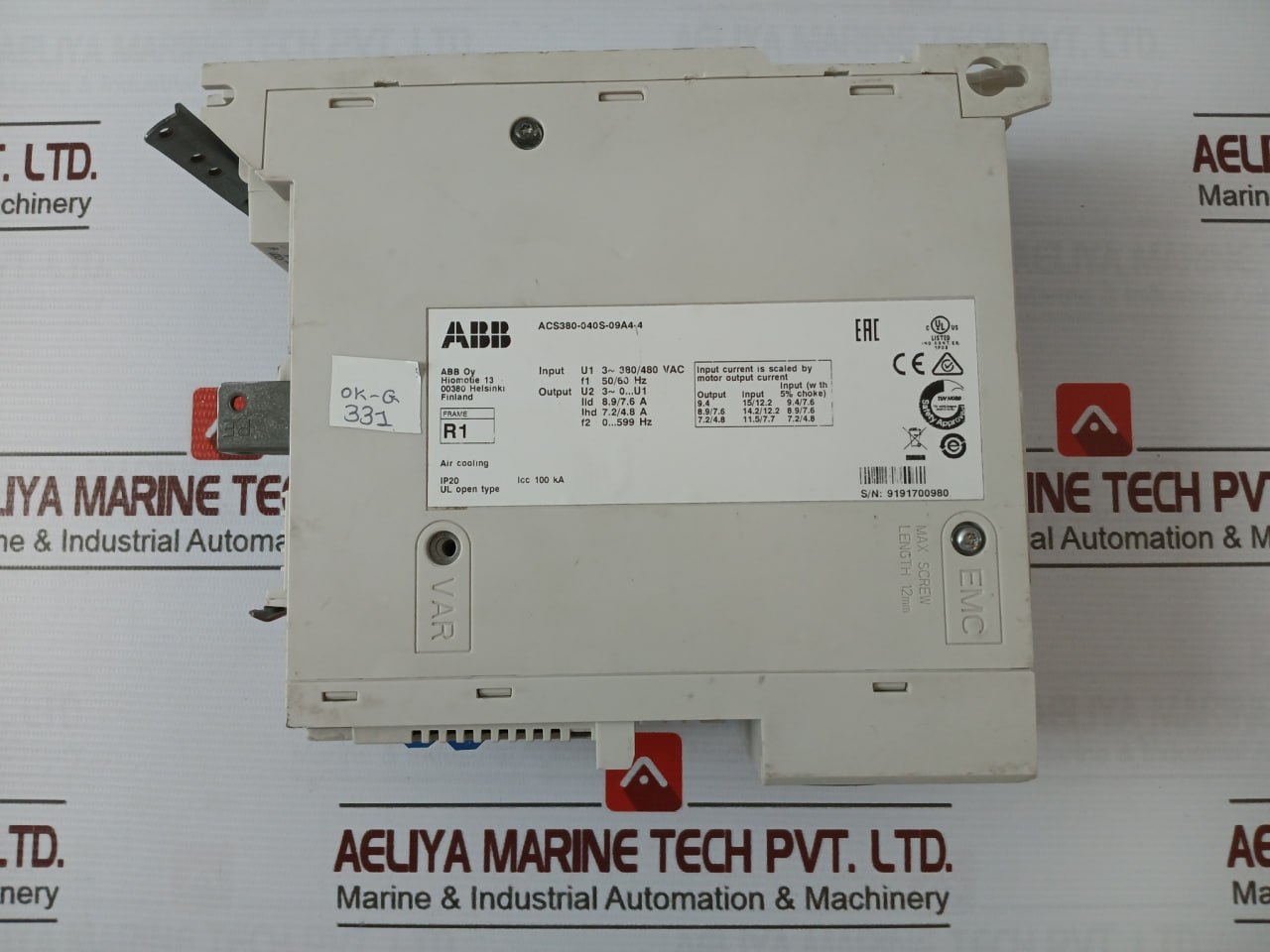 Abb Acs380-040S-09A4-4 Variable Frequency Drive 100 Ka 3-380/480 Vac 50/60Hz