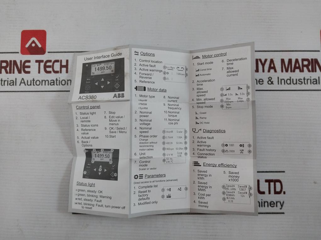 Abb Acs380-040S-17A0-4 Ac Inverter 7.5Kw 400V 3-phase 50/60Hz