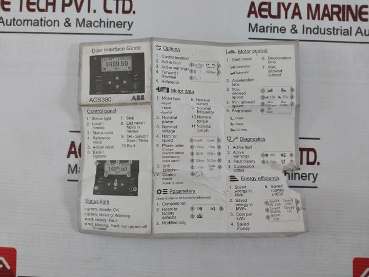Abb Acs380-040S-17A0-4 Ac Machinery Drive Module 3-400/480 Vac 50/60Hz Ip20