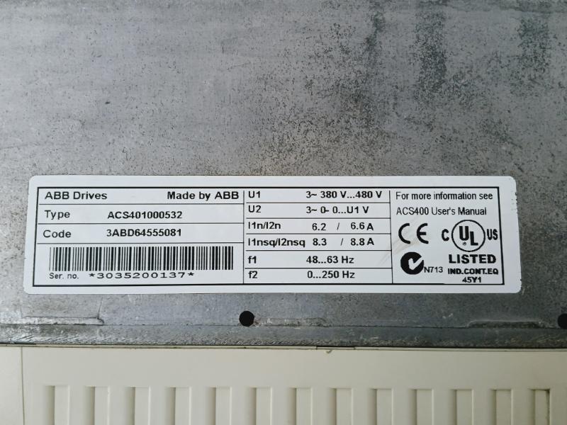 Abb Acs401000532 Frequency Drive 3abd64555081&nbsp;