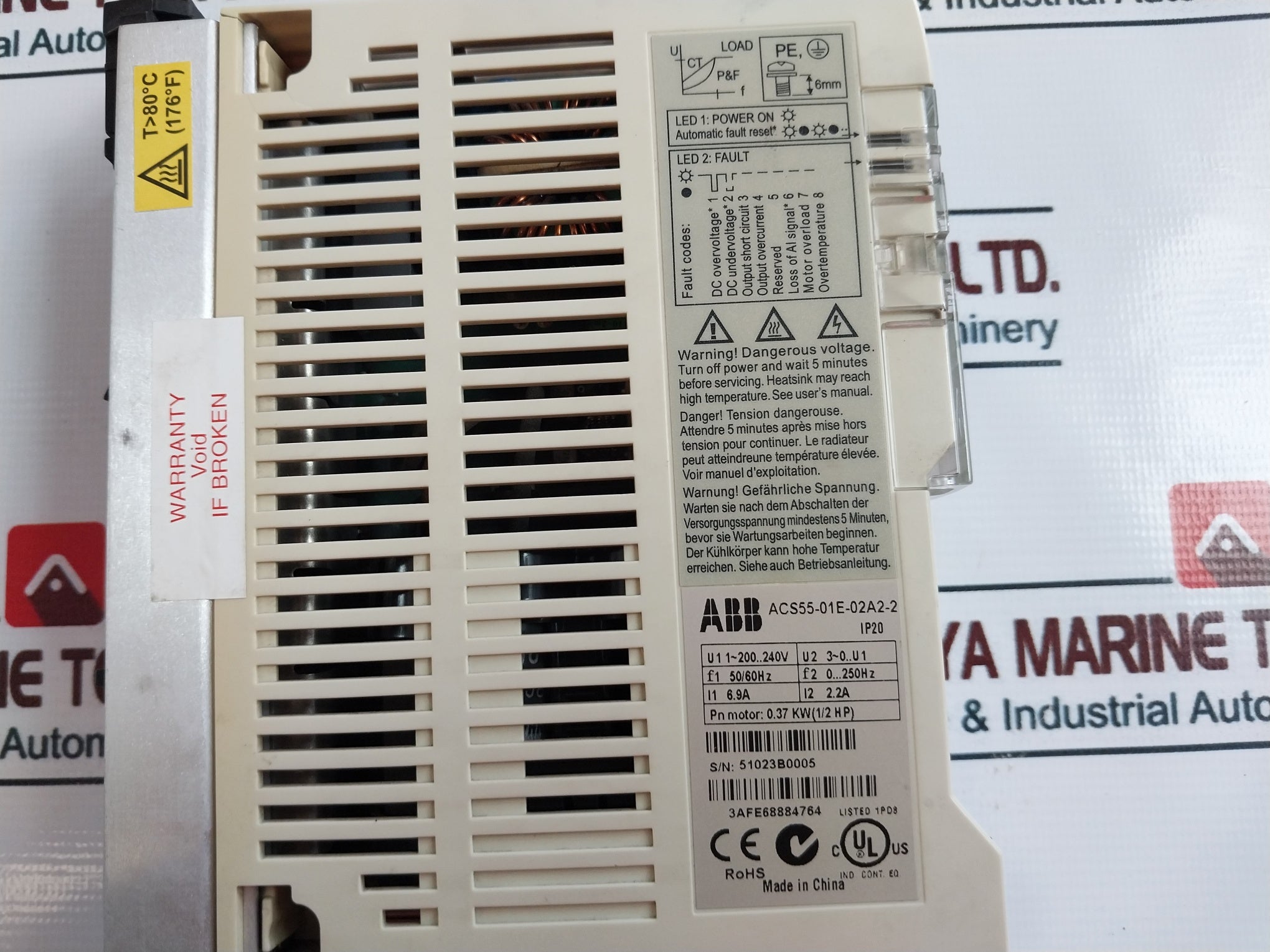 Abb Acs55-01E-02A2-2 Frequency Micro Drive Inverter 200..240V 6.9A 50/60Hz