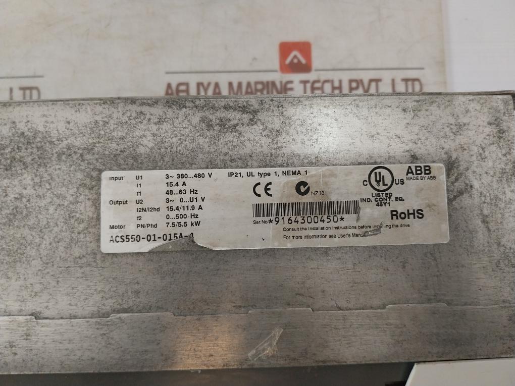 Abb Acs550-01-015A-4 Frequency Converter 3Aua0000000221 Ip21 380-480V 15.4A