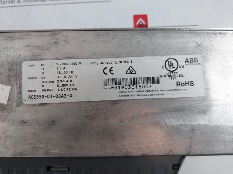 Abb Acs550-01-03A3-4 Frequency Converter 3Abd00017509 Smio-01C Rev:W 380-480V