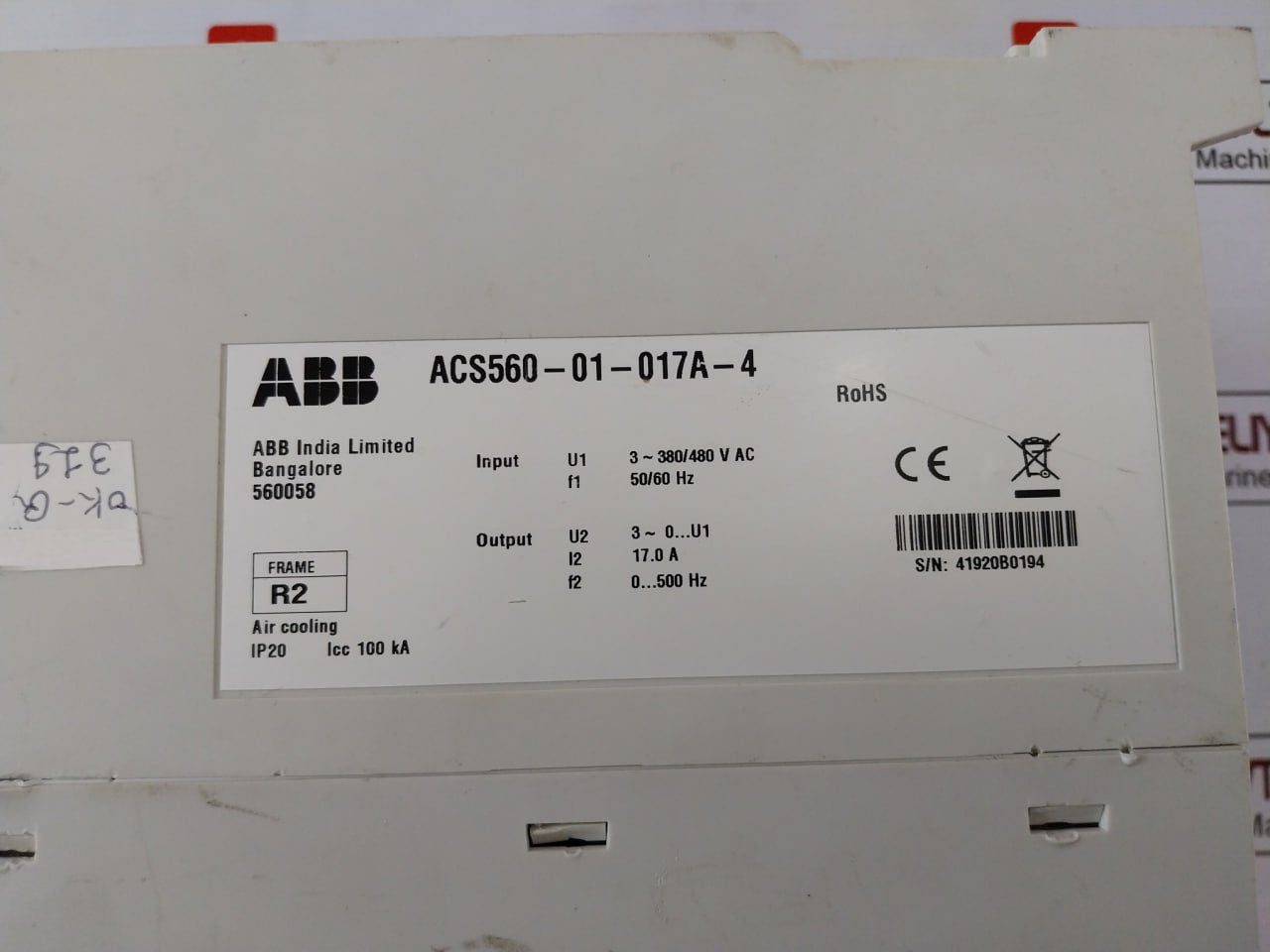 Abb Acs560-01-017A-4 General Purpose Drive V2.08.0.7 3-380/480V Ac 50/60Hz