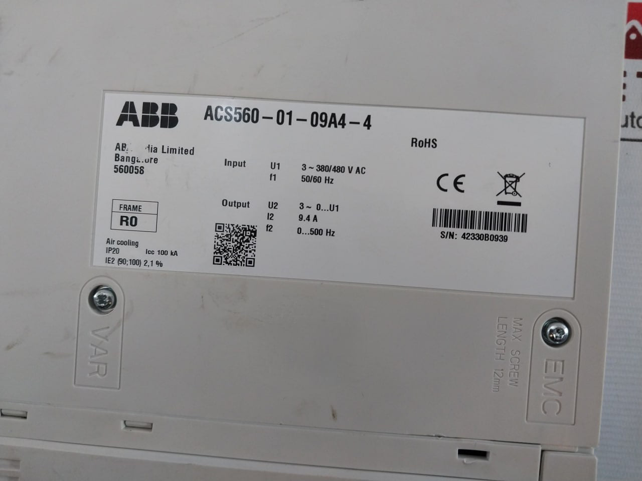 Abb Acs560-01-09A4-4 General Purpose Drive 3-380/480Vac 9.4A Icc 100 Ka