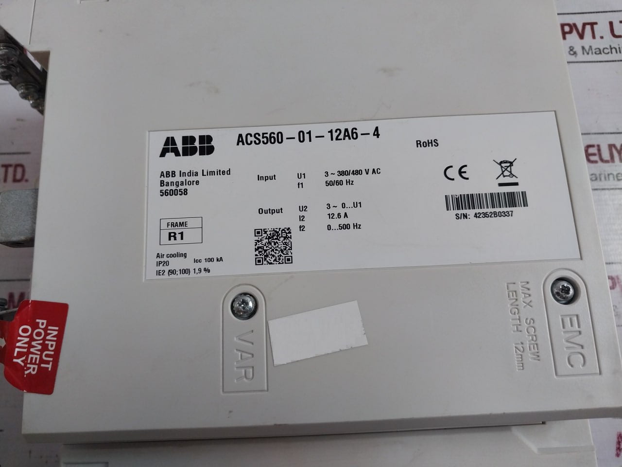 Abb Acs560-01-12A6-4 Frequency Converter Drive 3-380/480V Ac 50/60Hz