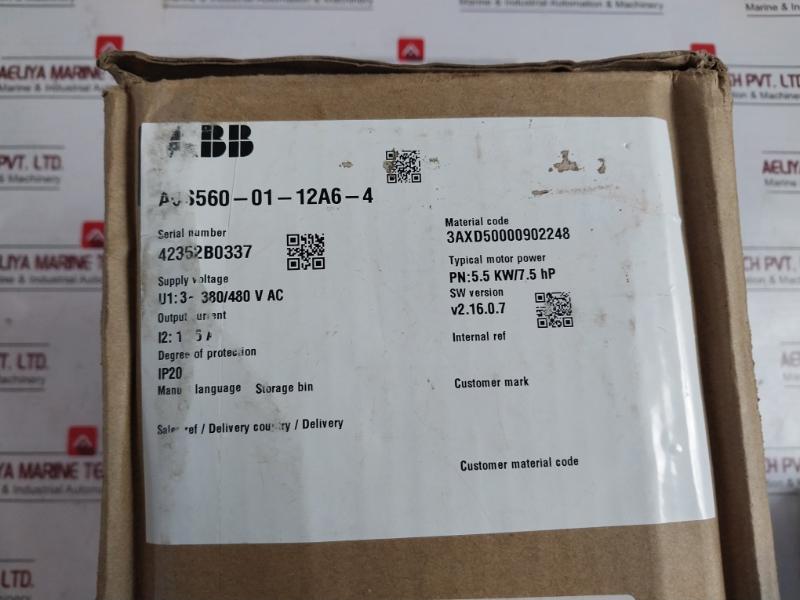Abb Acs560-01-12A6-4 Frequency Converter Drive 3-380/480V Ac 50/60Hz