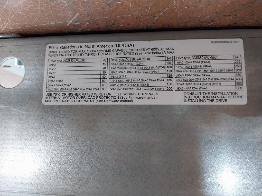 Abb Acs580-01-273A-2 Ac General Purpose Wall-mounted Drive W/ Dc Axial Fan