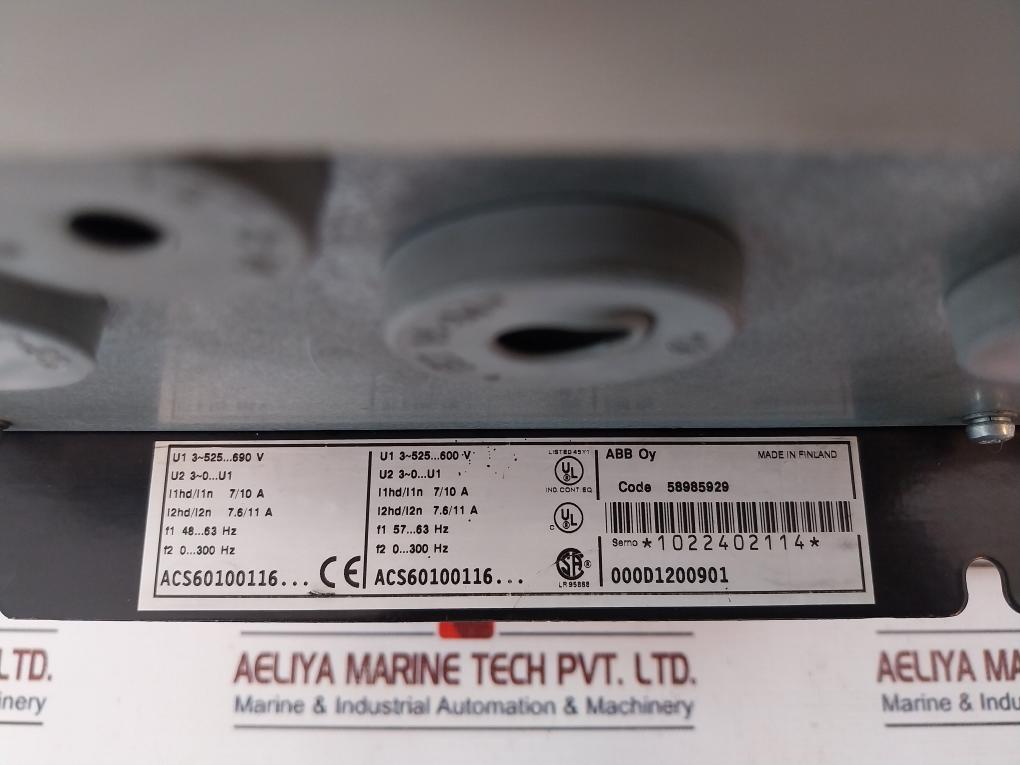 Abb Acs 600 Acs60100116000D1200901 Variable Frequency Drive Acs60100116