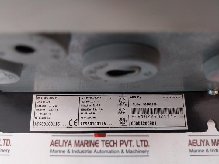 Abb Acs 600 Acs60100116000D1200901 Variable Frequency Drive Acs60100116