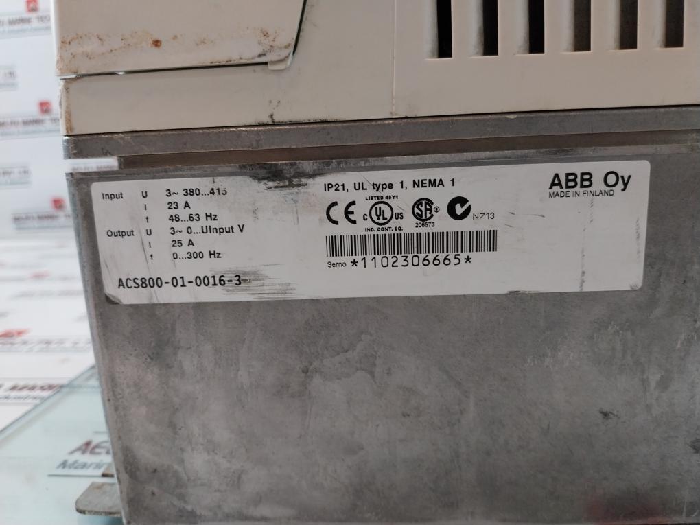 Abb Acs800-01-0016-3 Frequency Converter 3~ 380…415 23A 48…63 Hz