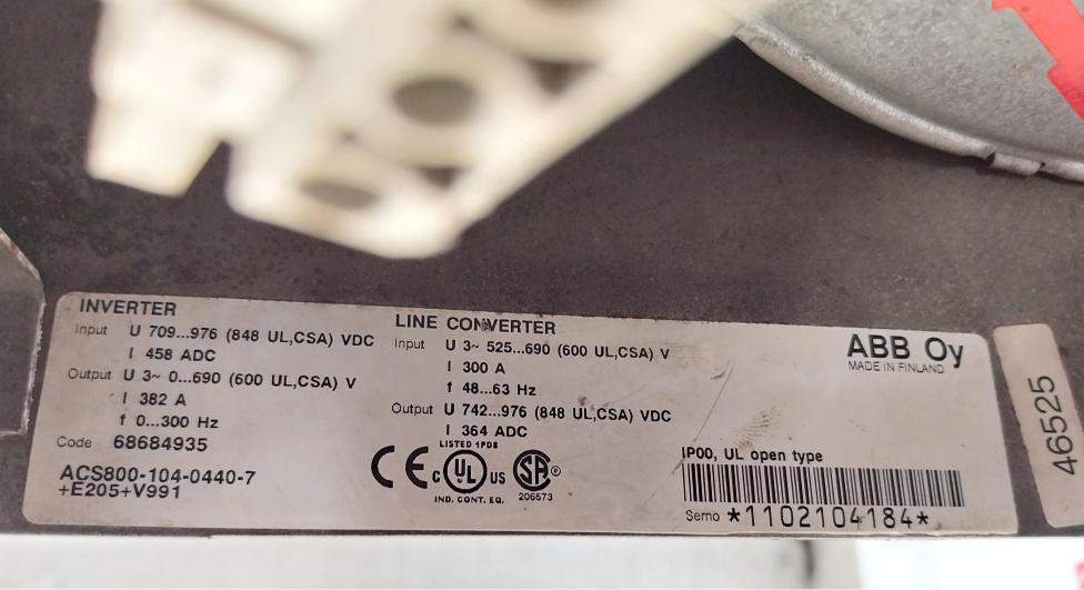 Abb Acs800-104-0440-7+E205+V991 Inverter Drive Module Acs800 68684935