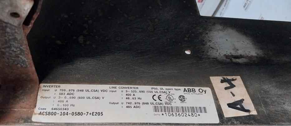Abb Acs800-104-0580-7+E205 Inverter Drive Module 64650343 Aofc-02, Agdr-61C
