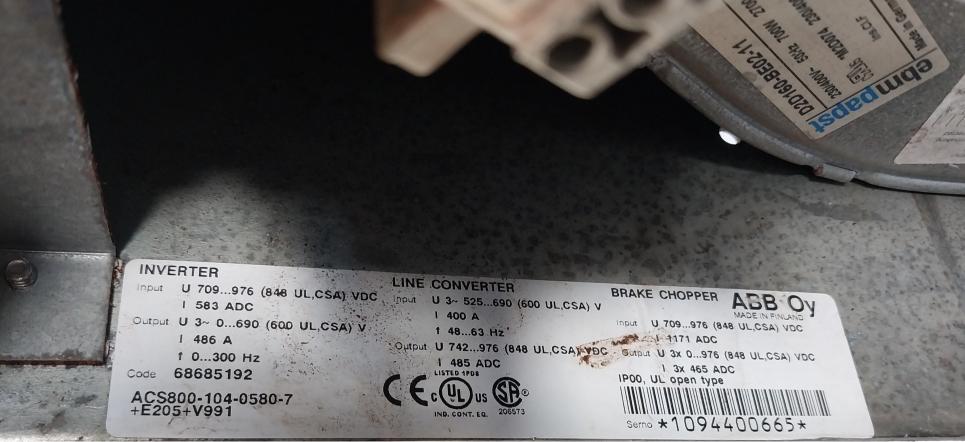 Abb Acs800-104-0580-7+E205+V991 Inverter Drive Module 68685192 Aofc-02, Atmb-01C