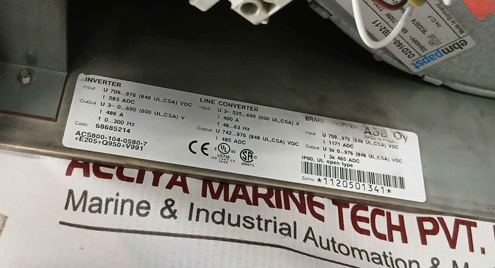 Abb Acs800-104-0580-7+e205+q950+v991 Inverter Drive Module 0–690vac 486a 0–300hz