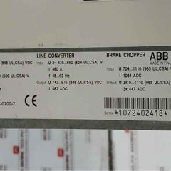 Abb Acs800-104Lc-0700-7+E205+Q950 Inverter Drive Module 68606039 709-976 Vdc