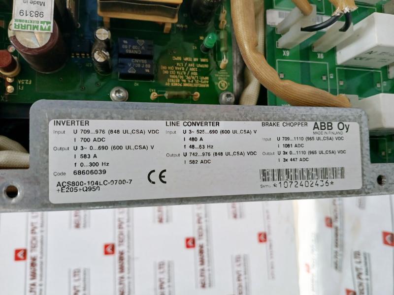 Abb Acs800-104Lc-0700-7+E205+Q950 Line Converter Inverter I/O Module