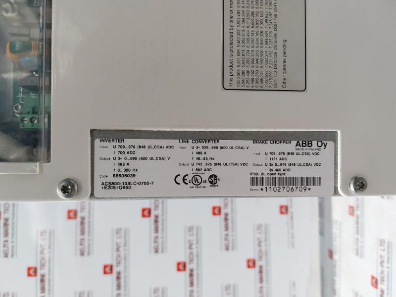Abb Acs800-104Lc-0700-7+E205+Q950 Low Voltage Industrial Ac Drive 700 Adc 582