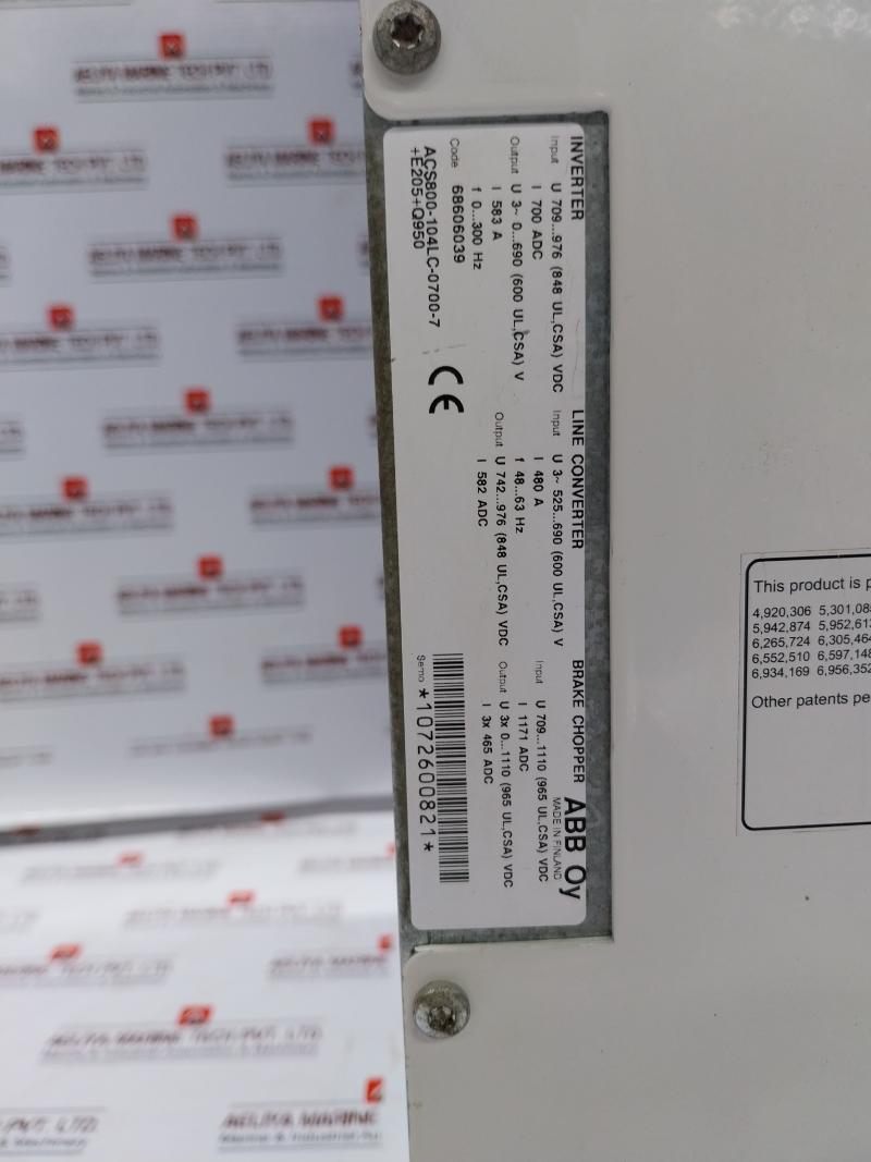 Abb Acs800-104Lc-0700-7+E205+Q950 Inverter Drive Module 68606039 709…976 Vdc
