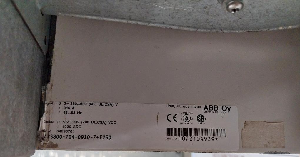 Abb Acs800-704-0910-7+F250 Semipack 3 Inverter Drive Module 64690701 Dsab-01C