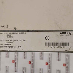 Abb Acs800-704Lc-2150-7 Drive Supply Unit 68648858 380-690V Ac 1796A