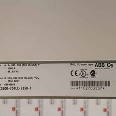 Abb Acs800-704Lc-2150-7 Drive Supply Unit Dsmb-03C Rev F 380-690V Ac 1796 A