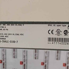 Abb Acs800-704Lc-2150-7 Frequency Converter Dsmb-03C Rev F 380–690V Ac 1796 A